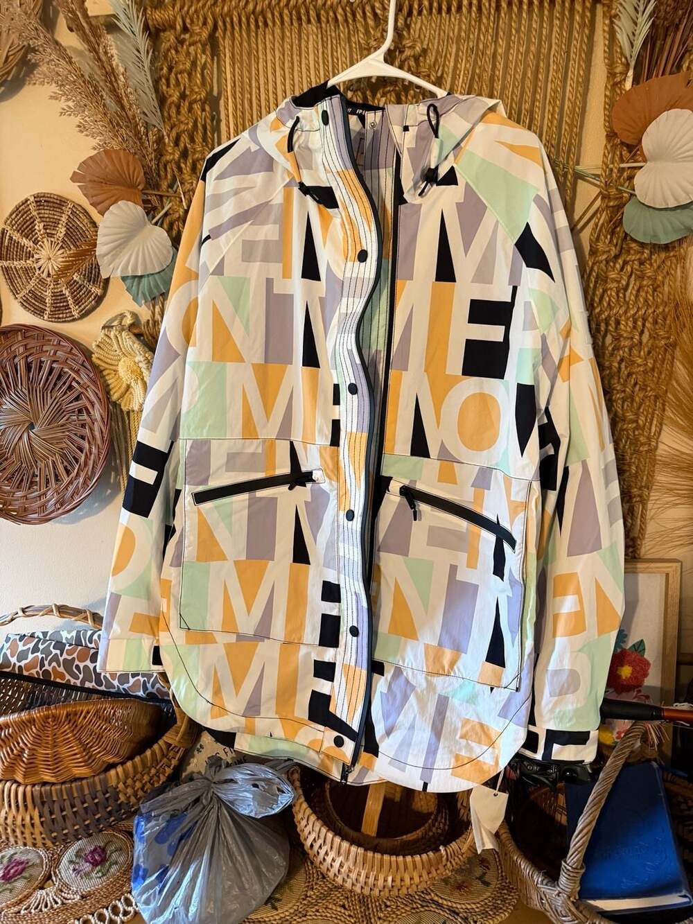 Free People Movement Singin' In The Rain Printed Packable Rain Jacket NWOT